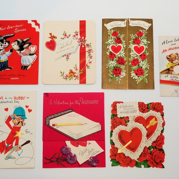 VTG Valentine's Day Folded Card Lot of 7, HUSBAND - Picture 8 of 8